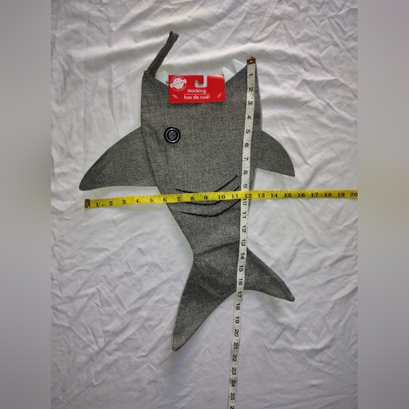 Shark Stocking Gift Novelty Christmas Holiday Festive Coastal Ocean - Picture 9 of 10